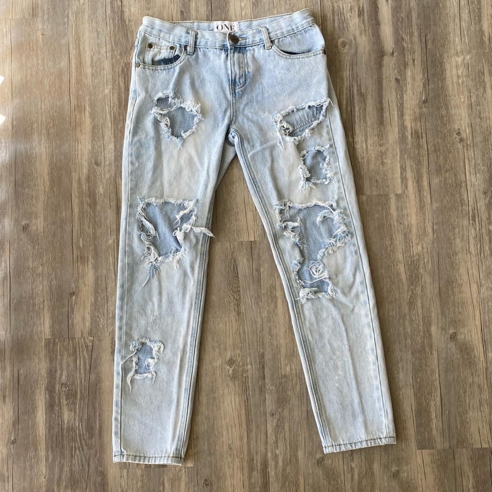 One teaspoon low waist medium rise relaxed leg